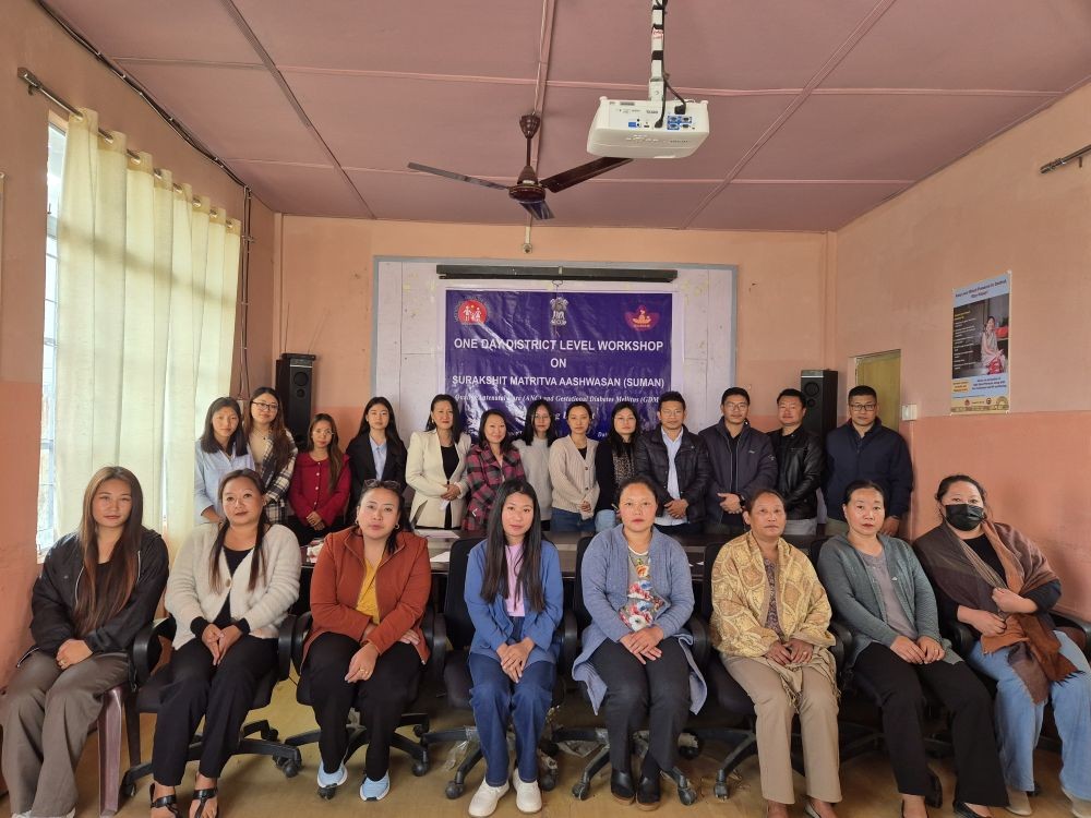 Participants with resource person at the District Level Workshop on SUMAN, GDM and Quality Antenatal Care held at CMO conference hall, Longleng on February 25.